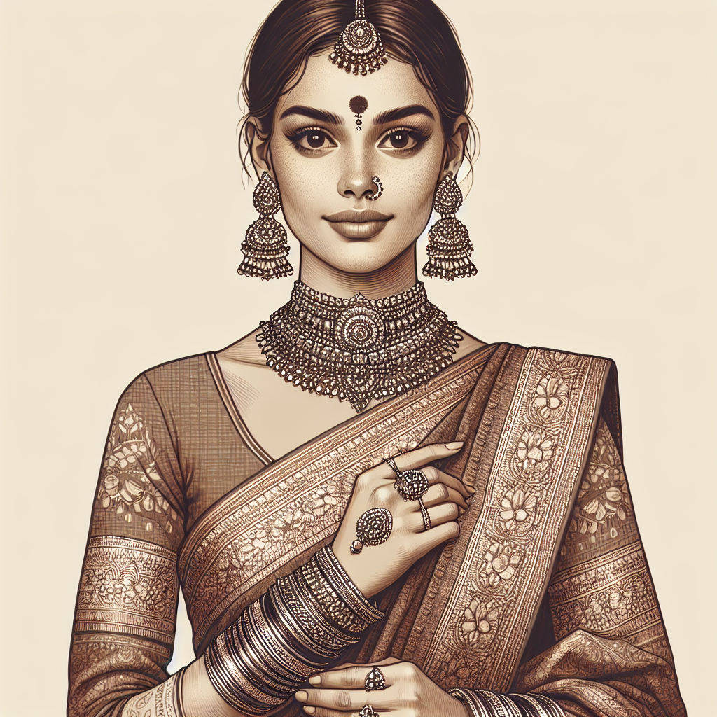 Traditional Indian Saree: Elegant Woman in Saree & Jewelry