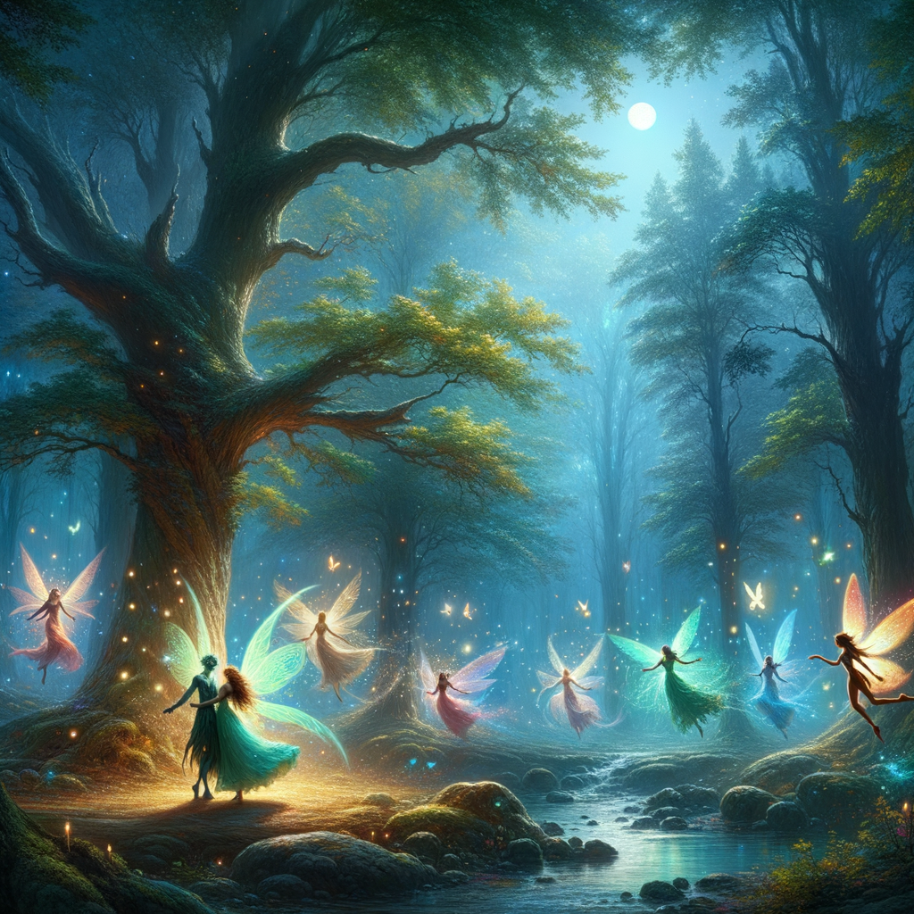 Mysterious beautiful fairy elven forest - AI Generated Artwork