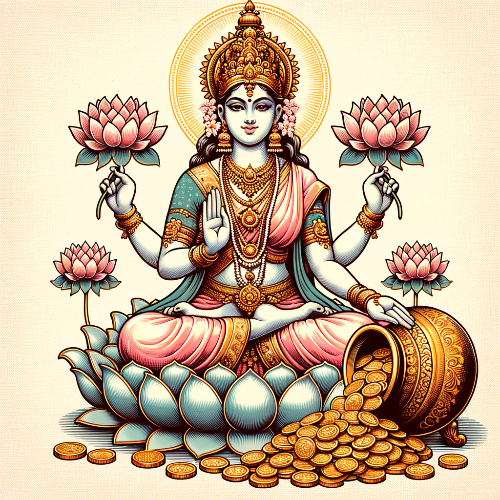 How to Draw Lakshmi Mata (Hinduism) Step by Step | DrawingTutorials101.com