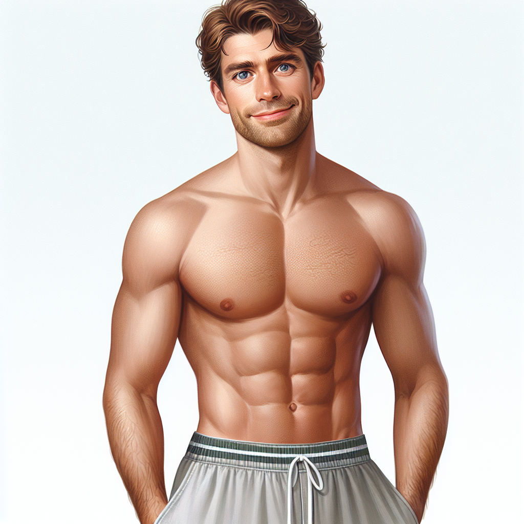 Fit latino man with athletic build posing shirtless on Craiyon