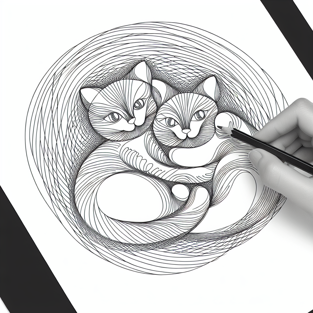 Adorable Simple Black Line Drawing Cat Coloring Book for Toddlers | MUSE AI