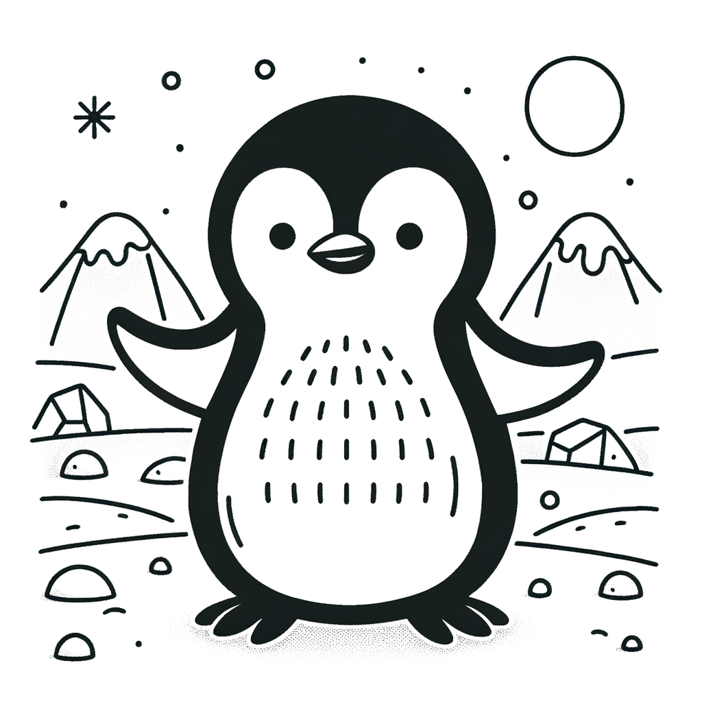 Coloring Penguin for Kids Graphic by studioisamu · Creative Fabrica