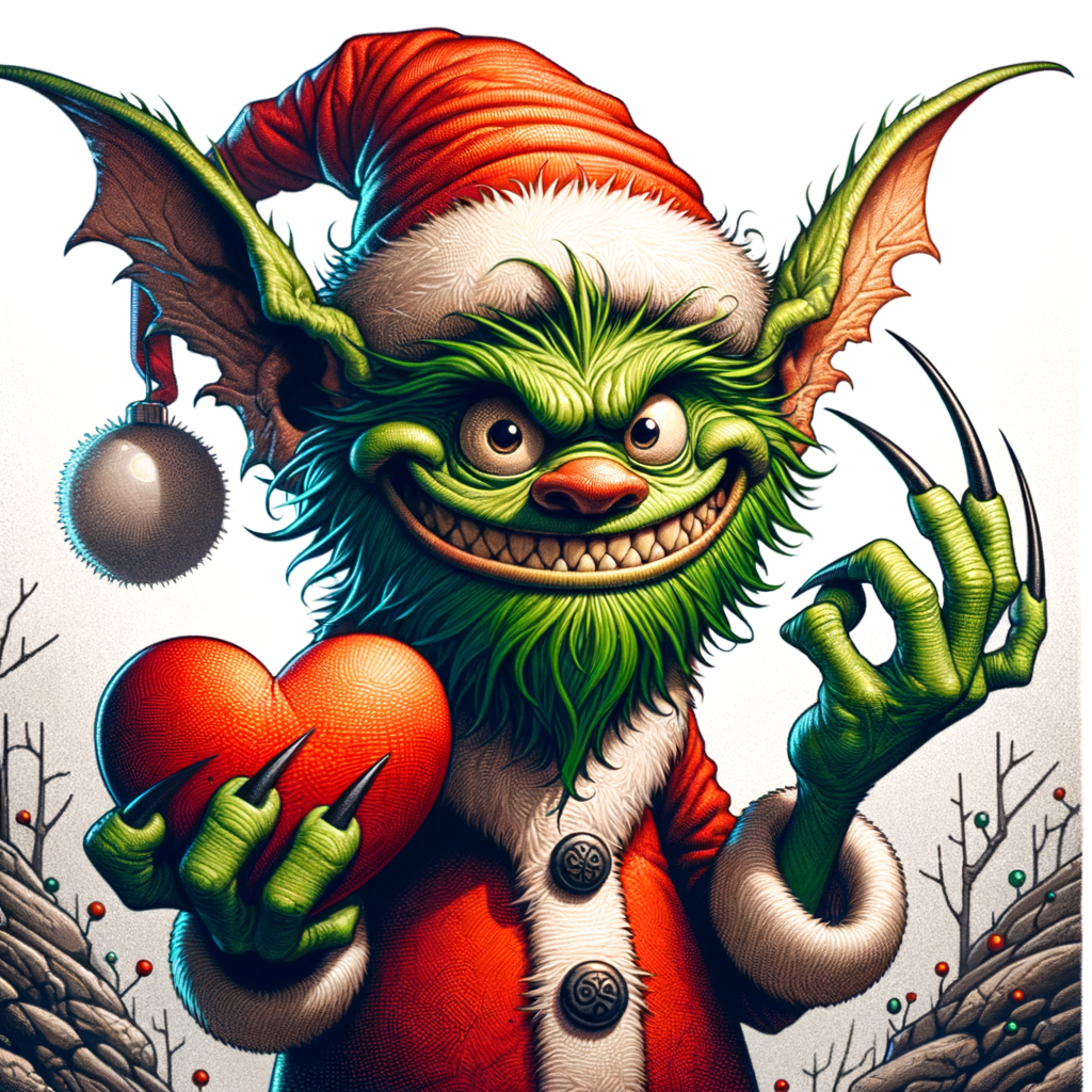 Grinch in Santa Claus Outfit, AI Art Generator