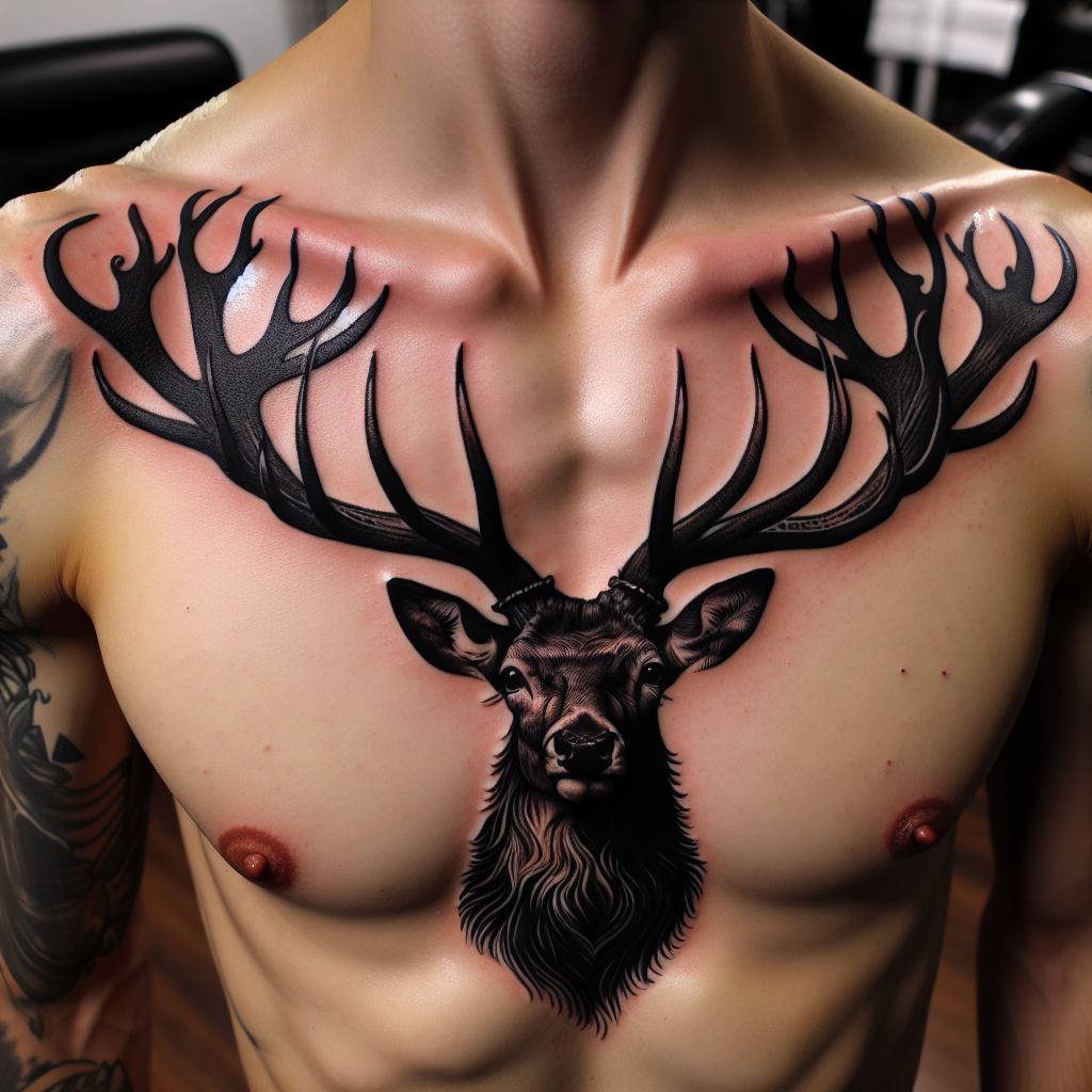 Deer skull by Isaac Jepson at Dark Shadows Tattoo in Downingtown, PA : r/ tattoos