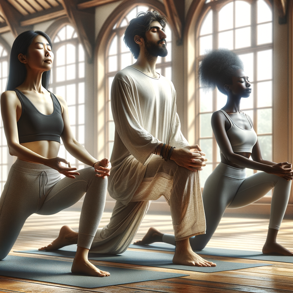 Yoga at Sunrise with Diverse Group, AI Art Generator