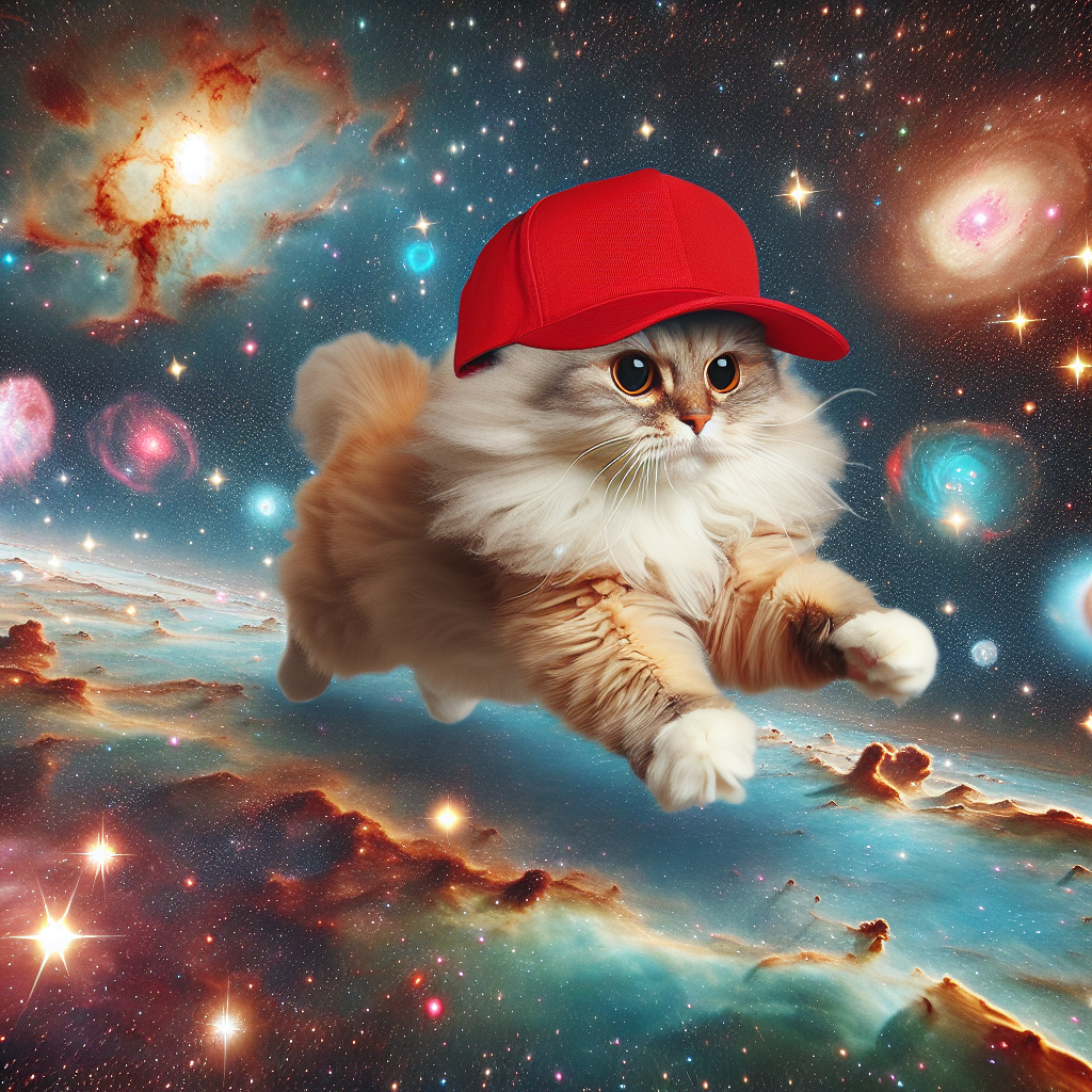 Space Cat with Planets - Enchanting Cosmic Scene, AI Art Generator