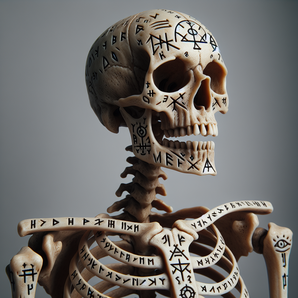 Wizard Skeleton with Rune-Adorned Human Head, Fantasy Art, AI Art  Generator