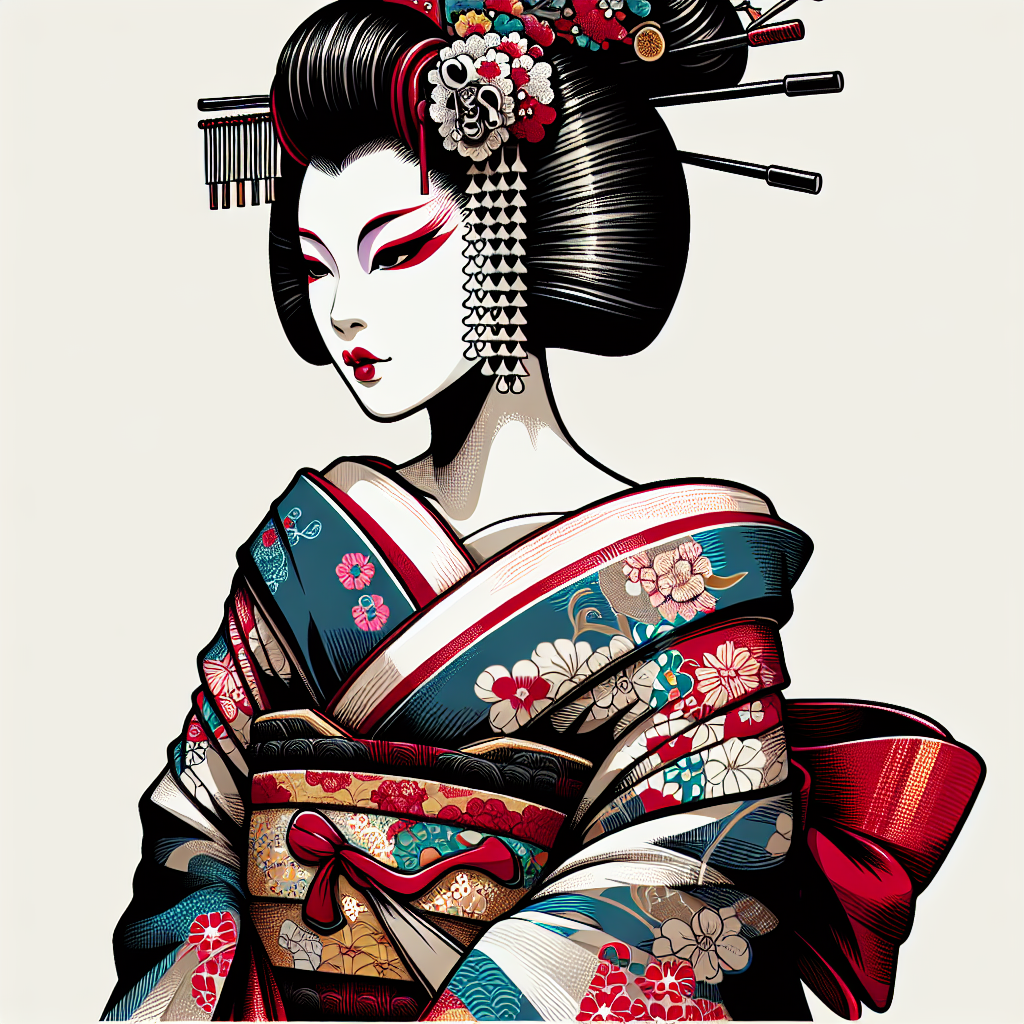 Samurai Girl in Realistic Armor and Short Kimono