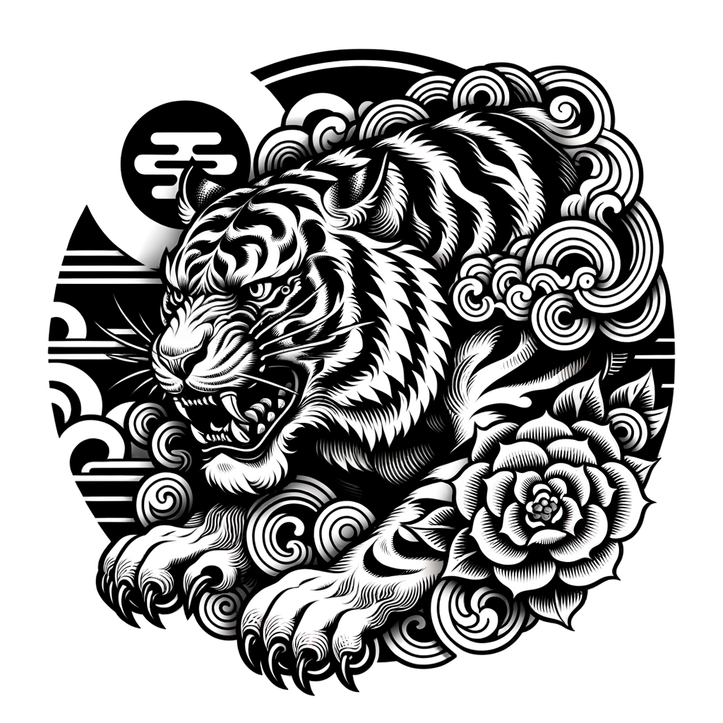 Tiger Tattoo Flash Clip Art, PNG, 1346x1913px, Tiger, Art, Big Cats, Black,  Black And White Download