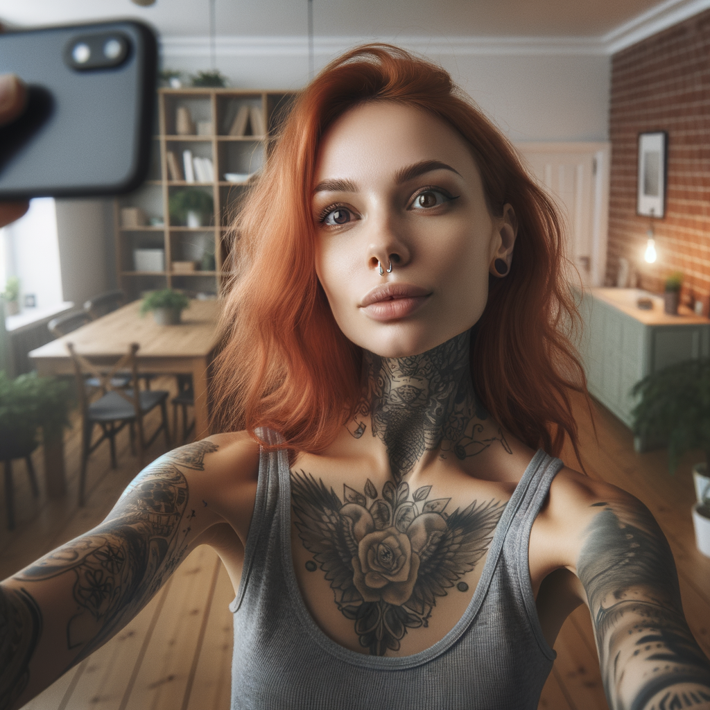 Skin Head Woman with Tattoo · Free Stock Photo