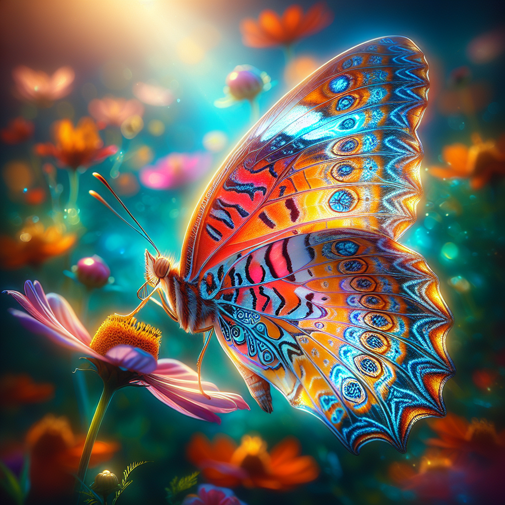 BUTTERFLY FLORAL Hyper Realistic Intricate Detail Painting