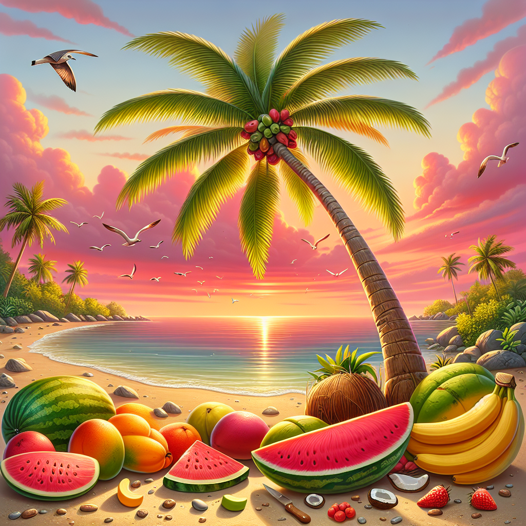 A beach with coconut tree Royalty Free Vector Image