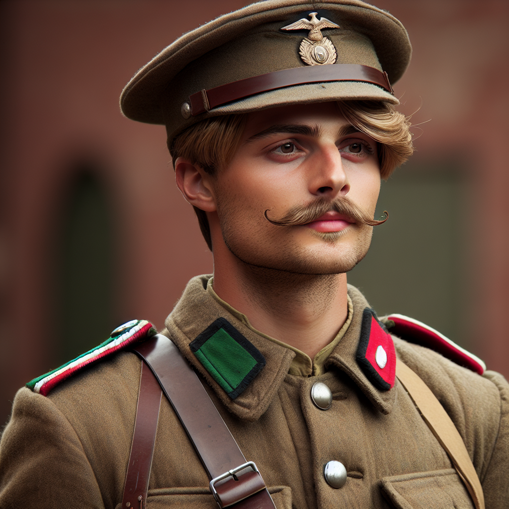 Italian World War II Soldier Costume, Blonde Bionda Hairstyle, AI Art  Generator