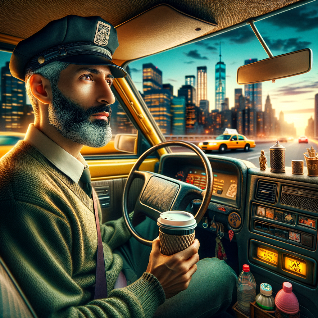 Create Image Driver for Cab: Middle-Eastern Man with Coffee